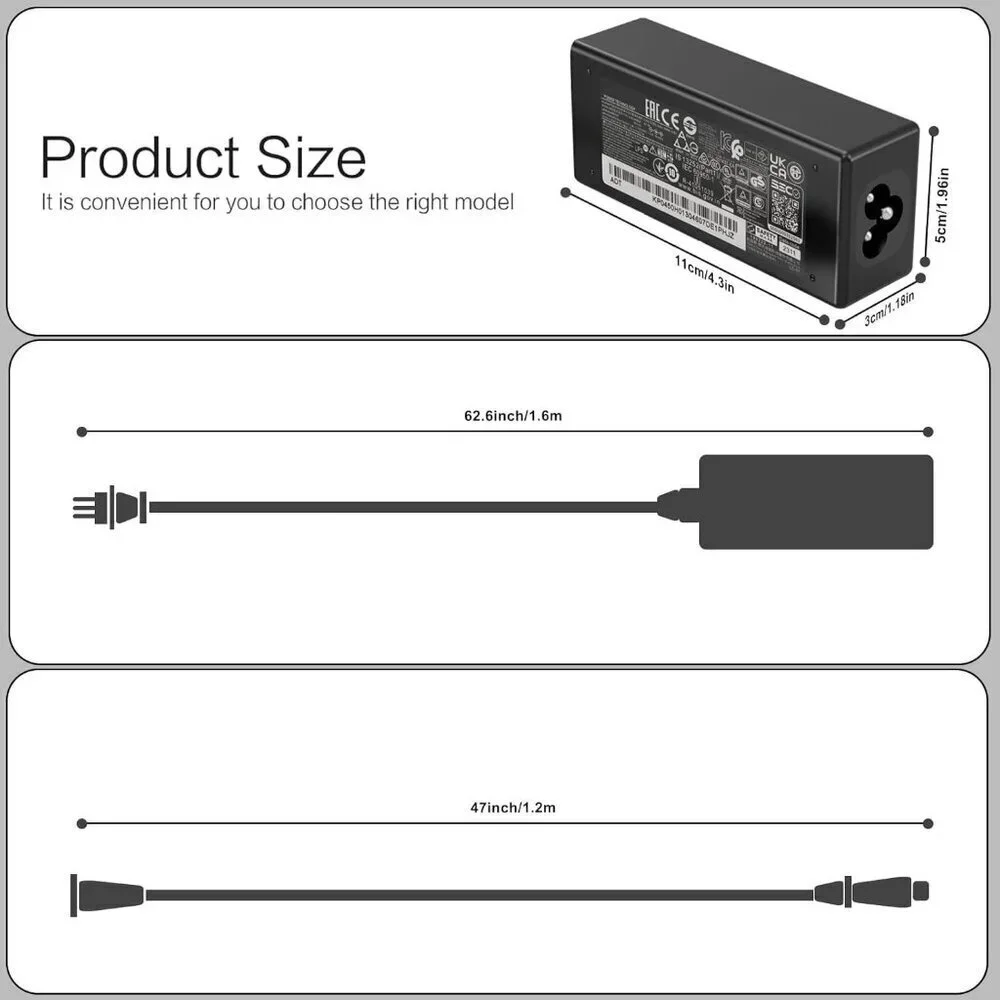 65W/45W AC Charger for Acer Aspire 5 A515-45 A515-56 A515-55 A514-54 Adapter